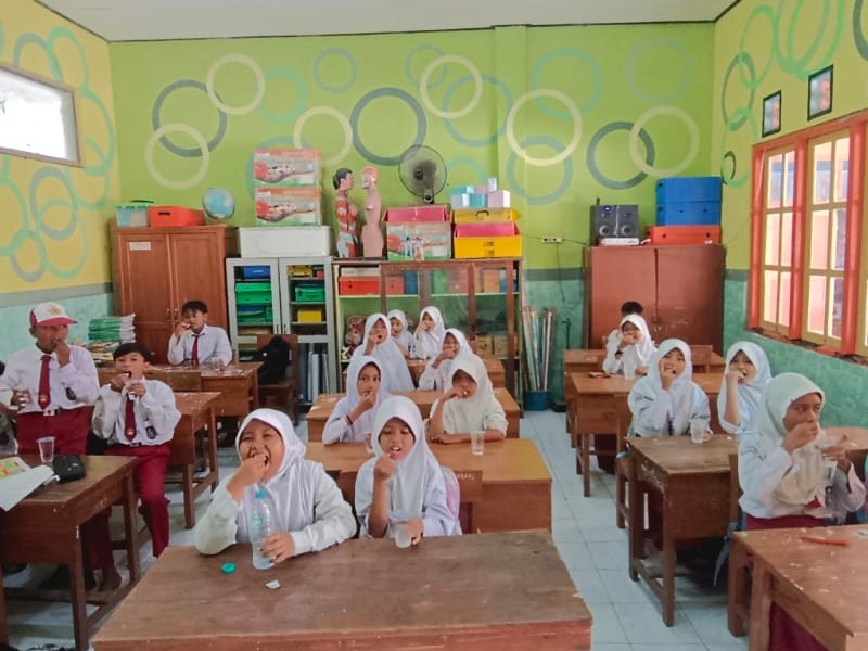 Pemberian Obat Cacing dari Puskesmas untuk Seluruh Siswa SD Negeri 1 Alasmalang